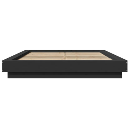Bed Frame with LED Lights without Mattress Black 120x200cm