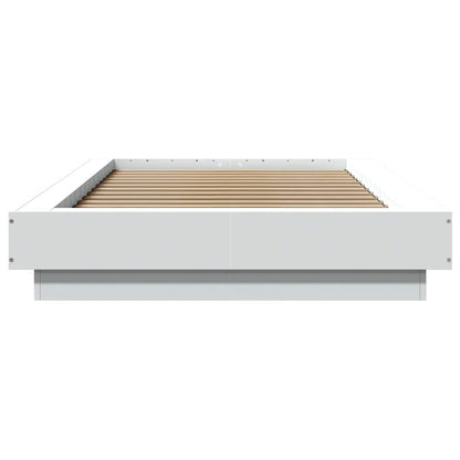 Bed Frame with LED Lights without Mattress White 100x200cm