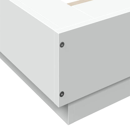 Bed Frame with LED Lights without Mattress White 100x200cm