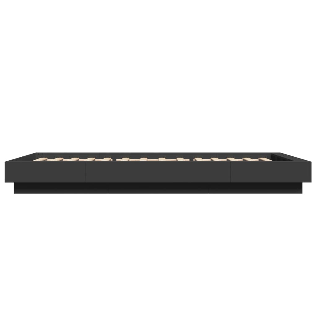 Bed Frame with LED Lights without Mattress Black 100x200cm