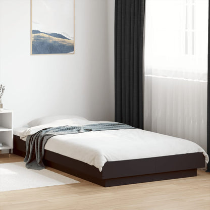 Bed Frame with LED Lights without Mattress Black 100x200cm