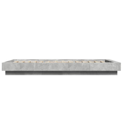 Bed Frame with LED Lights without Mattress Concrete Grey 100x200cm