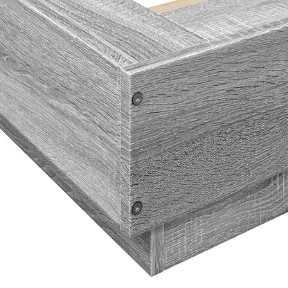 Bed Frame with LED Lights without Mattress Grey Sonoma 100x200cm