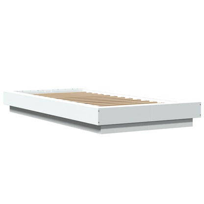Bed Frame with LED Lights without Mattress White 90x200cm