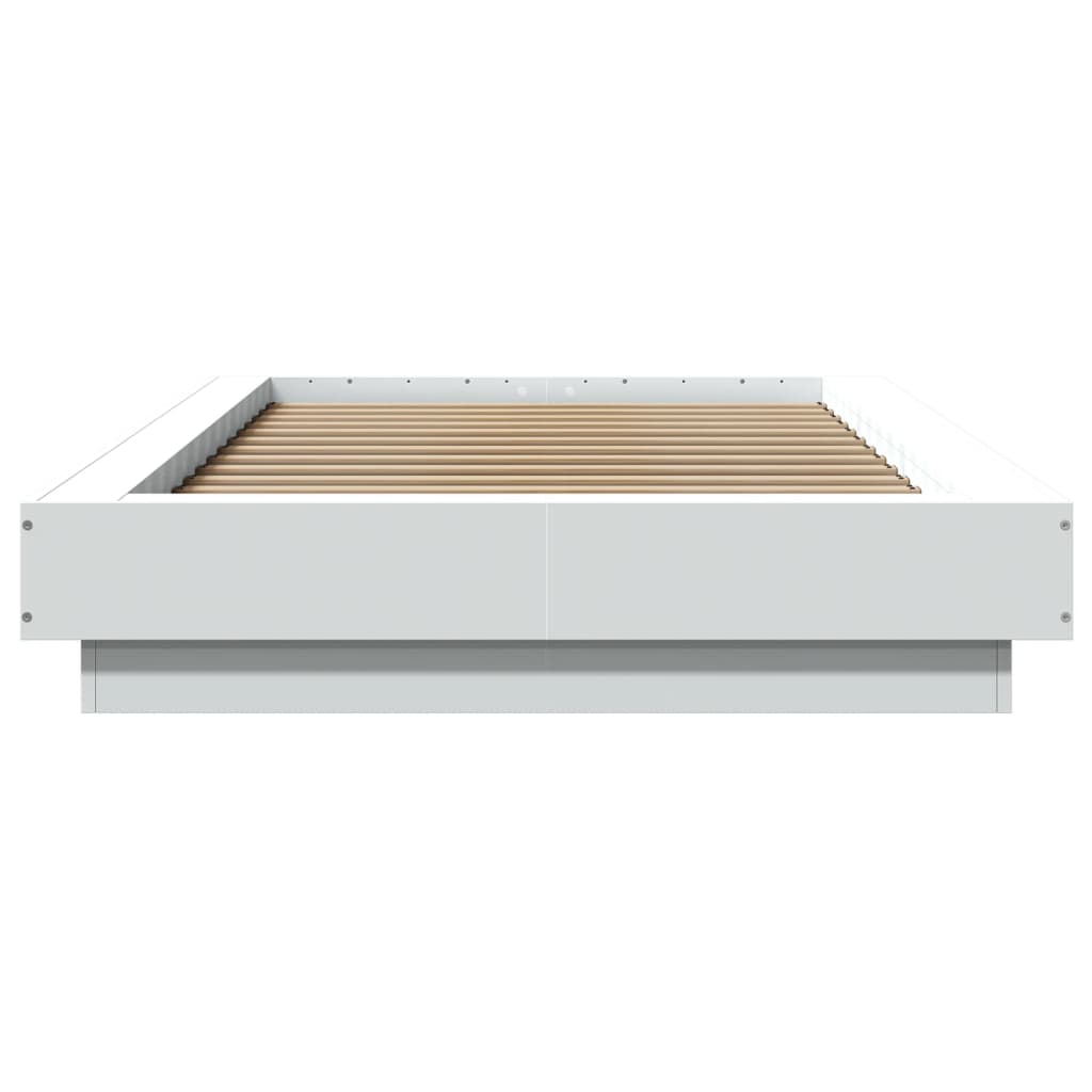 Bed Frame with LED Lights without Mattress White 90x200cm
