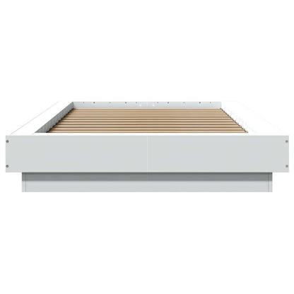 Bed Frame with LED Lights without Mattress White 90x200cm