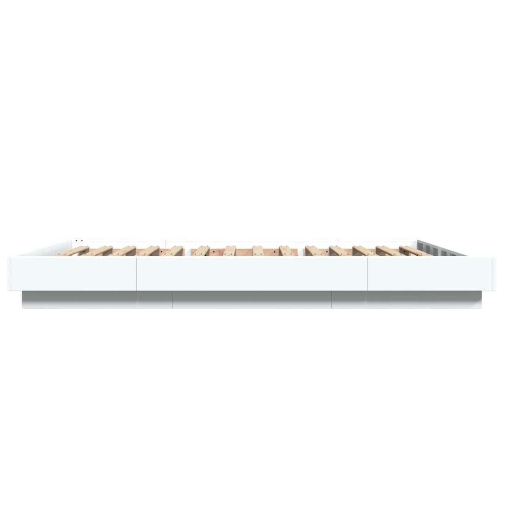 Bed Frame with LED Lights without Mattress White 120x190cm