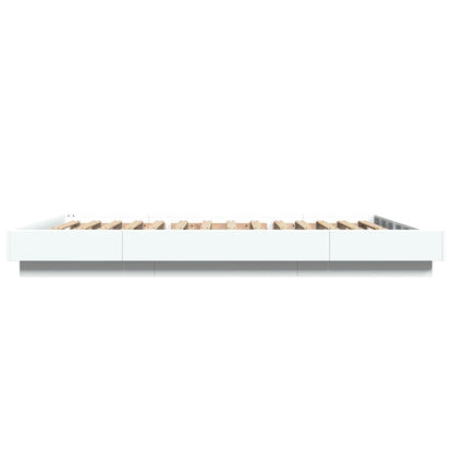 Bed Frame with LED Lights without Mattress White 120x190cm
