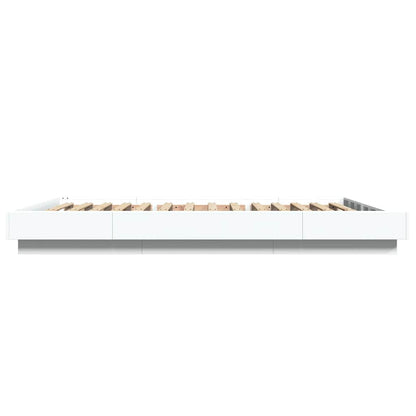 Bed Frame with LED Lights without Mattress White 120x190cm