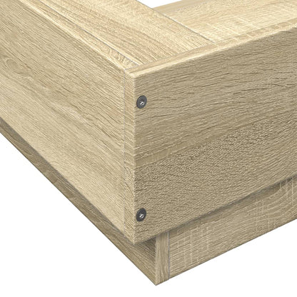 Bed Frame with LED Lights without Mattress Sonoma Oak 120x190cm