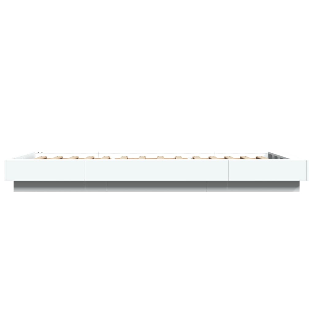 Bed Frame with LED Lights without Mattress White 90x190cm