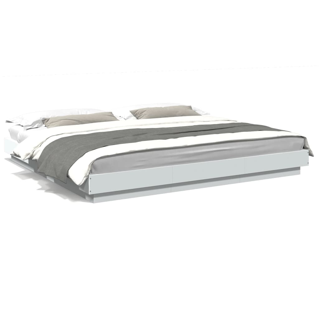 Bed Frame without Mattress White 180x200 cm Super King