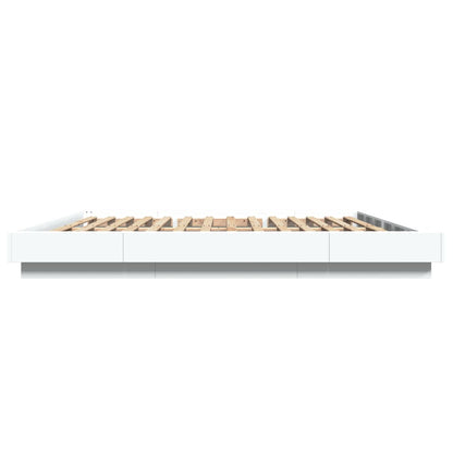 Bed Frame without Mattress White 180x200 cm Super King