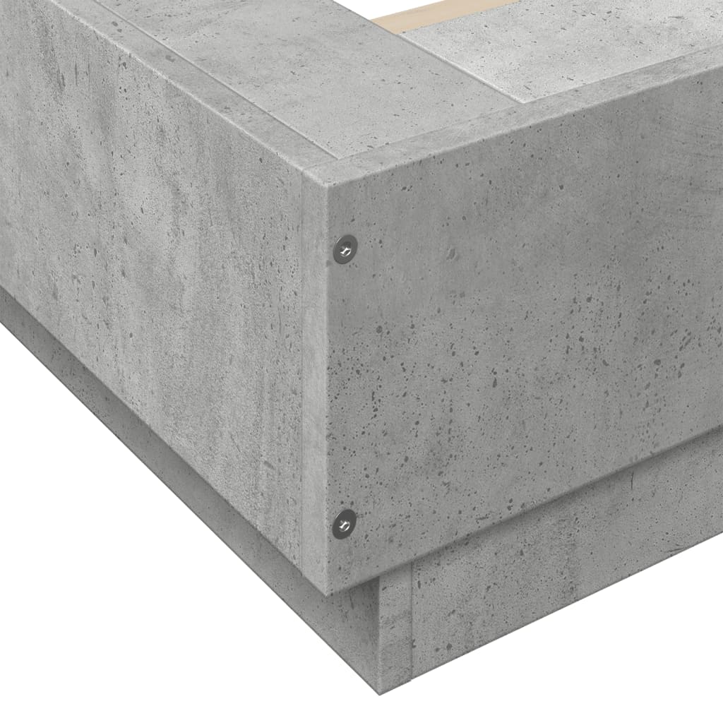 Bed Frame without Mattress Concrete Grey 180x200 cm Super King