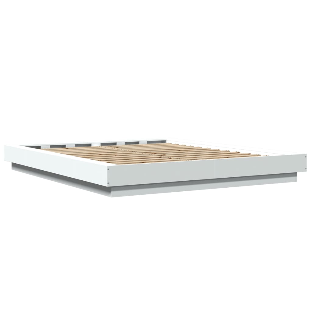 Bed Frame without Mattress White 150x200 cm King Size