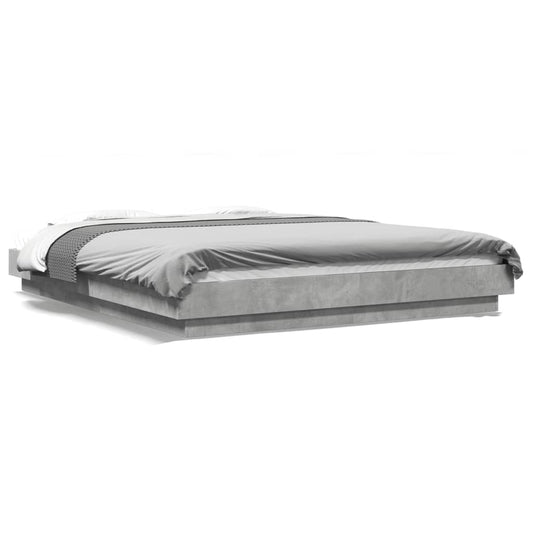 Bed Frame without Mattress Concrete Grey 150x200 cm King Size