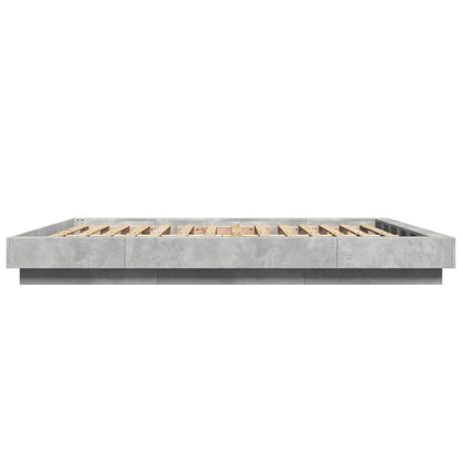 Bed Frame without Mattress Concrete Grey 150x200 cm King Size