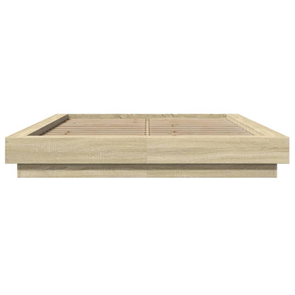 Bed Frame without Mattress Sonoma Oak 140x200 cm