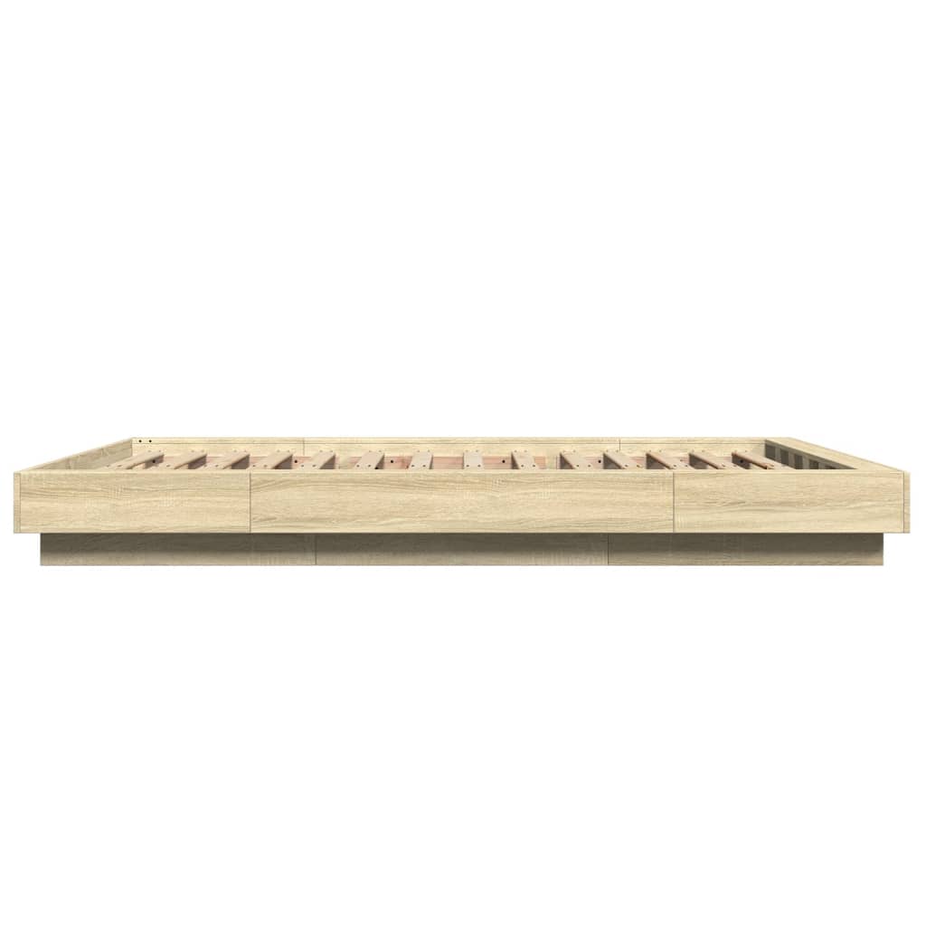 Bed Frame without Mattress Sonoma Oak 140x200 cm