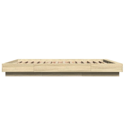 Bed Frame without Mattress Sonoma Oak 140x200 cm