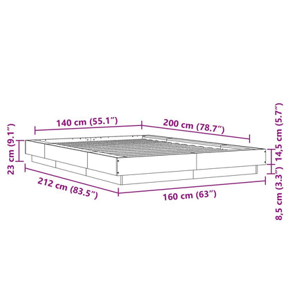 Bed Frame without Mattress Sonoma Oak 140x200 cm