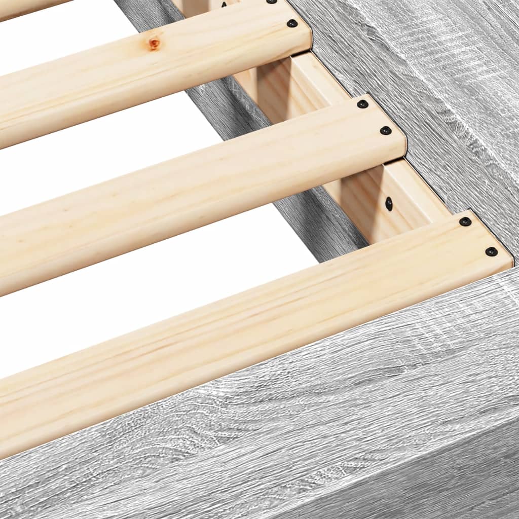 Bed Frame without Mattress Grey Sonoma 120x200 cm