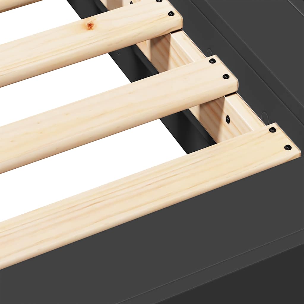 Bed Frame without Mattress Black 100x200 cm