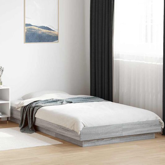 Bed Frame without Mattress Grey Sonoma 100x200 cm