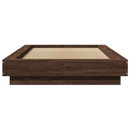 Bed Frame without Mattress Brown Oak 100x200 cm