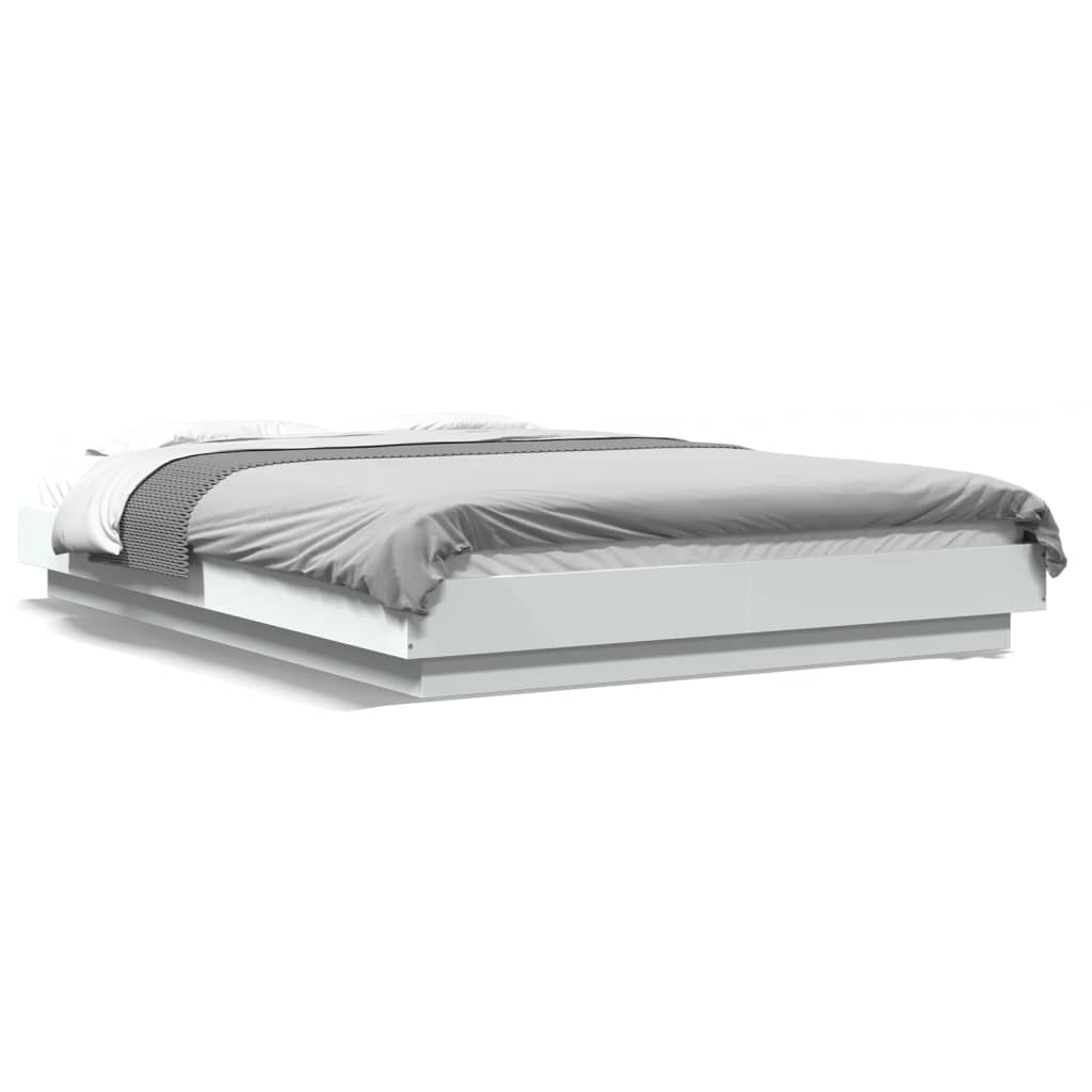 Bed Frame without Mattress White 140x190 cm