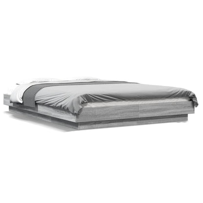 Bed Frame without Mattress Grey Sonoma 140x190 cm
