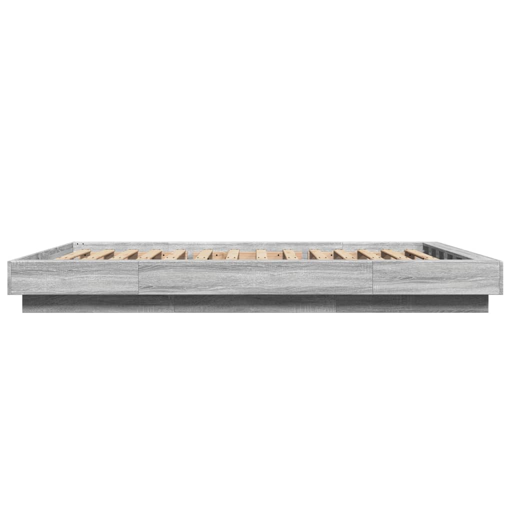 Bed Frame without Mattress Grey Sonoma 140x190 cm