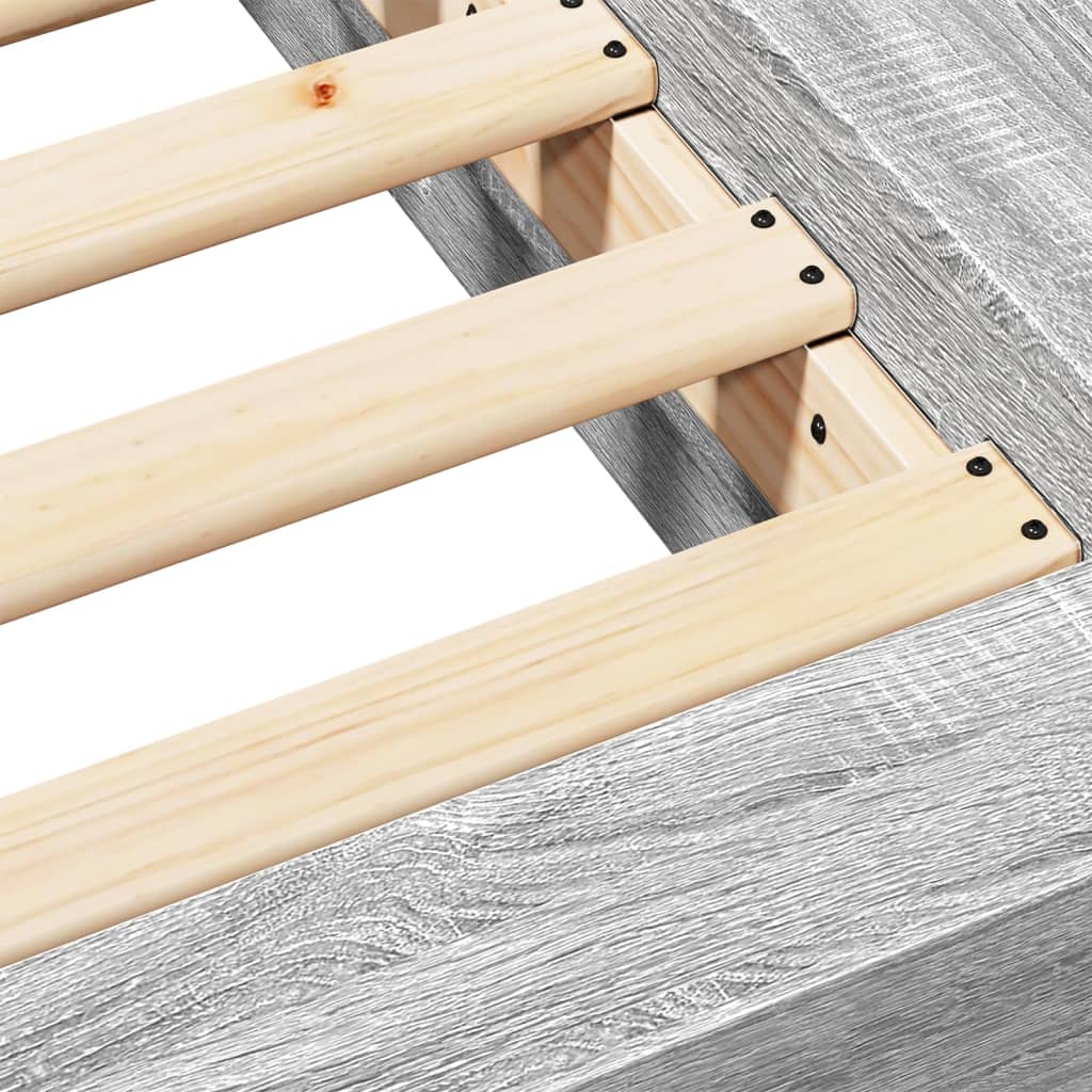 Bed Frame without Mattress Grey Sonoma 140x190 cm