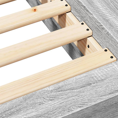 Bed Frame without Mattress Grey Sonoma 140x190 cm