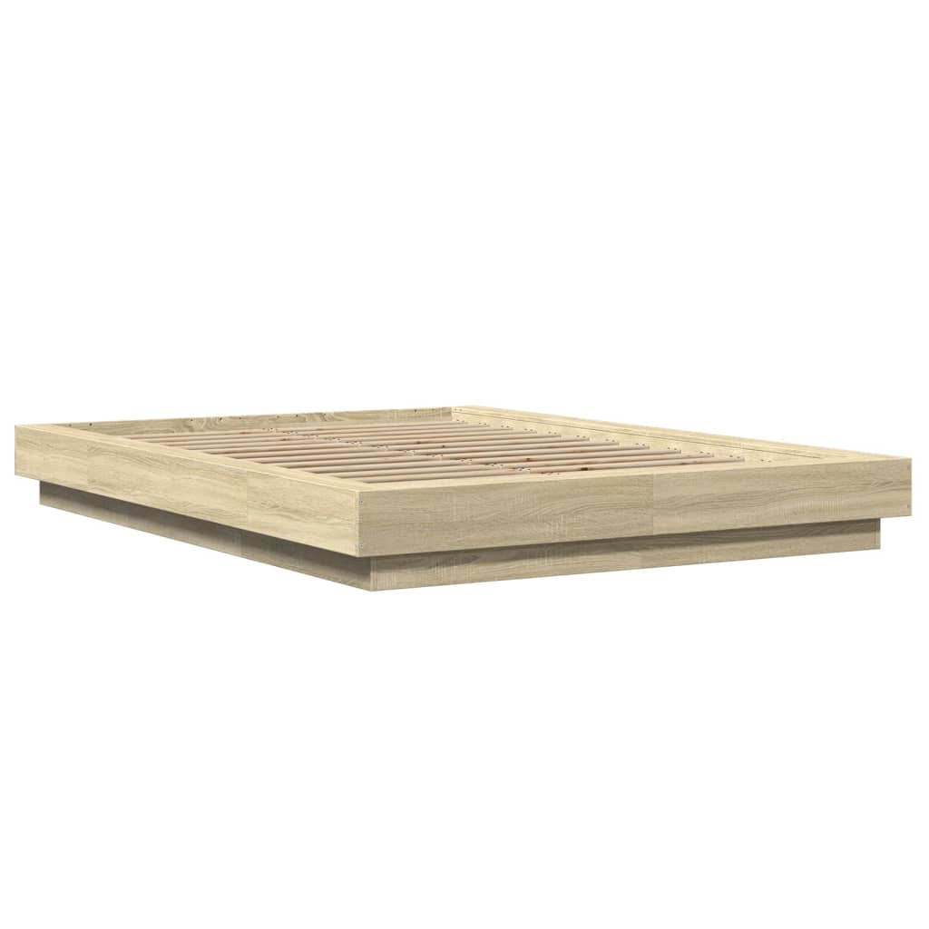 Bed Frame without Mattress Sonoma Oak 135x190 cm Double