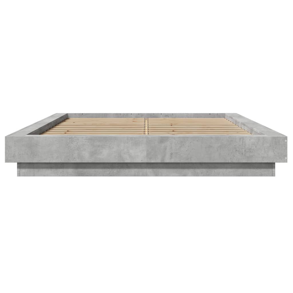 Bed Frame without Mattress Concrete Grey 120x190 cm Small Double