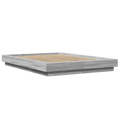 Bed Frame without Mattress Grey Sonoma 120x190 cm Small Double