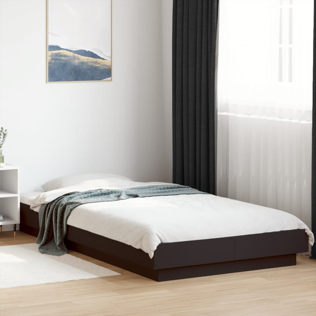 Bed Frame without Mattress Black 90x190 cm Single