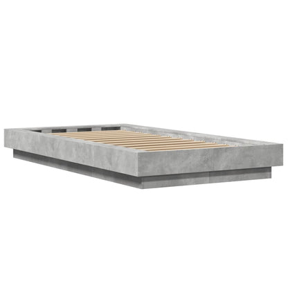 Bed Frame without Mattress Concrete Grey 90x190 cm Single