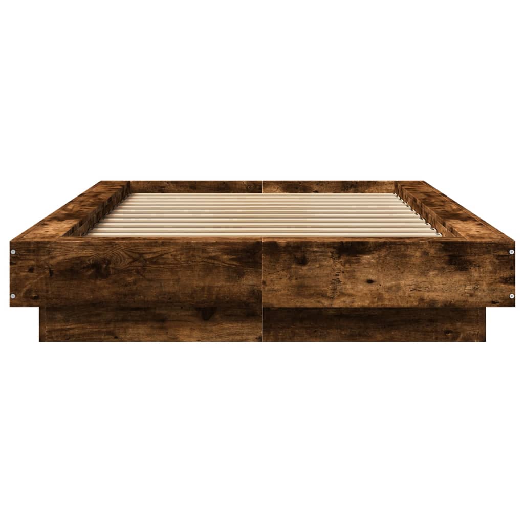 Bed Frame without Mattress Smoked Oak 90x190 cm Single