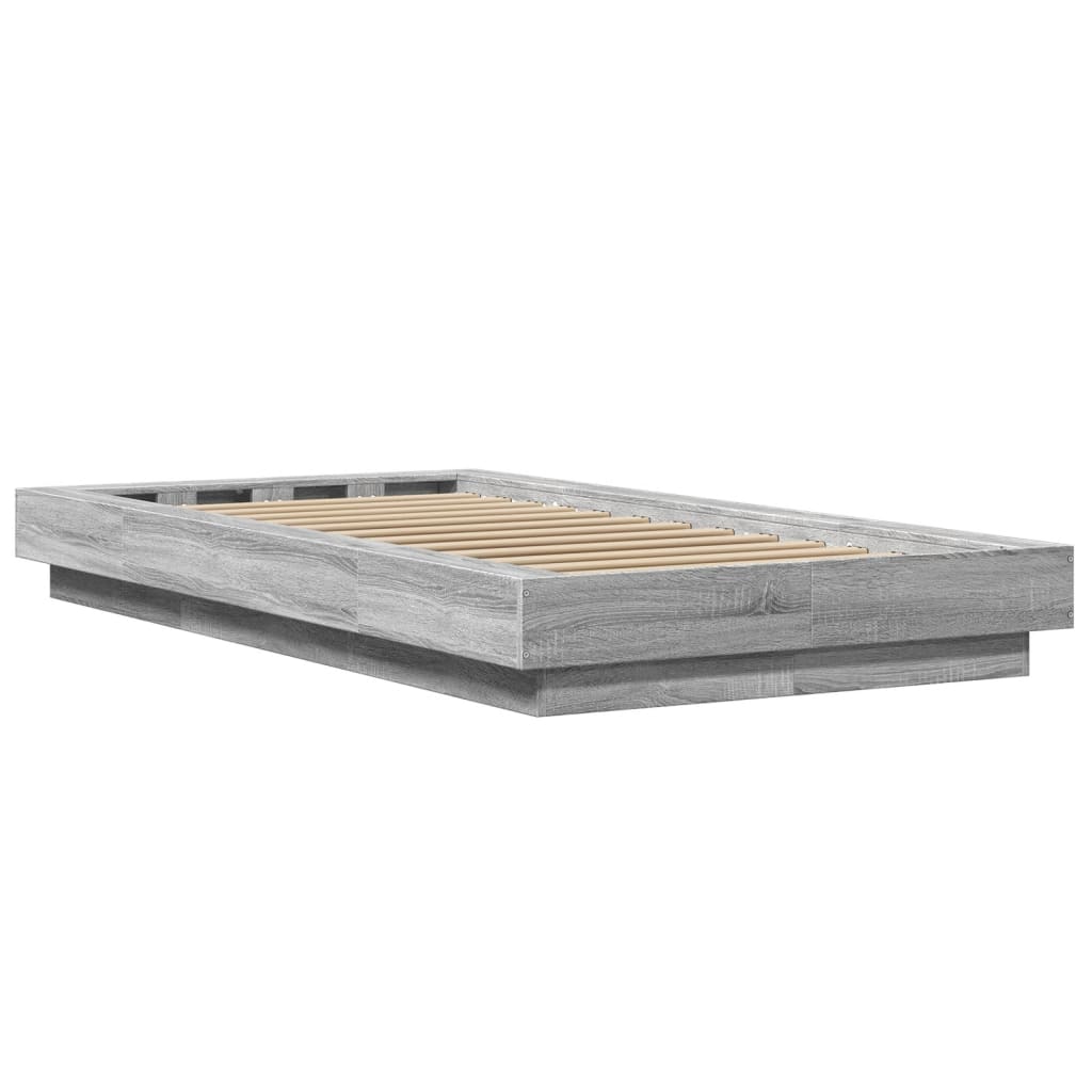 Bed Frame without Mattress Grey Sonoma 90x190 cm Single