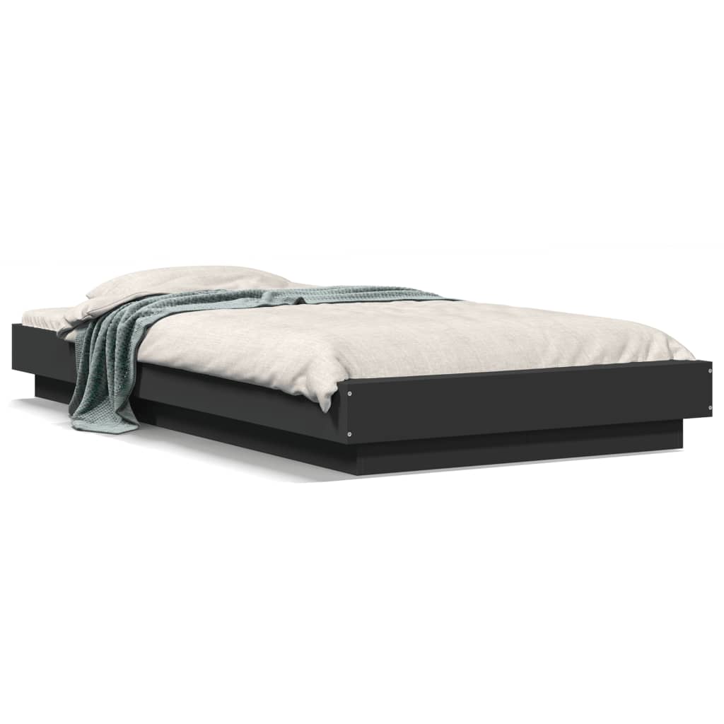 Bed Frame without Mattress Black 75x190 cm Small Single