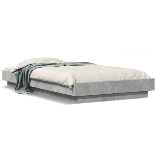 Bed Frame without Mattress Concrete Grey 75x190 cm Small Single