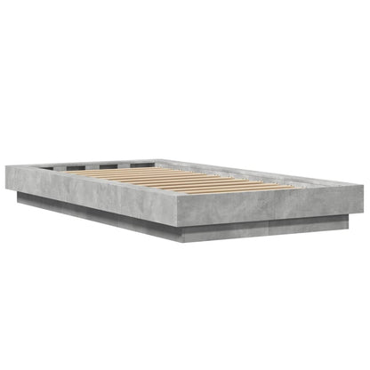 Bed Frame without Mattress Concrete Grey 75x190 cm Small Single