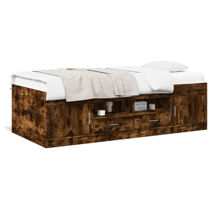 Daybed | Smoked Oak | Engineered Wood | Single |  Storage  | Daybed