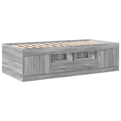 Daybed with Drawers without Mattress Grey Sonoma 100x200 cm