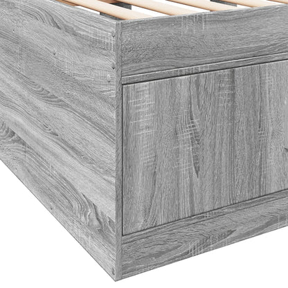 Daybed with Drawers without Mattress Grey Sonoma 100x200 cm