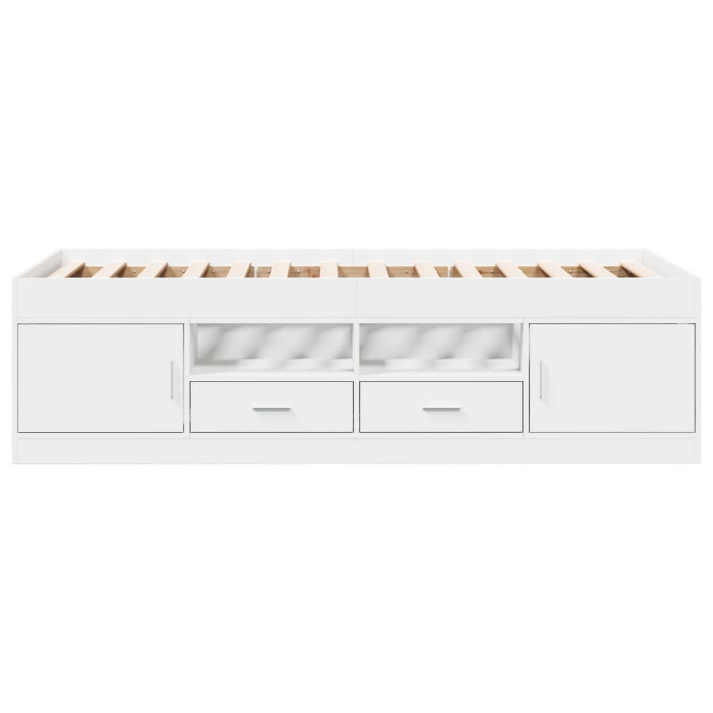 Daybed with Drawers without Mattress White 90x200 cm