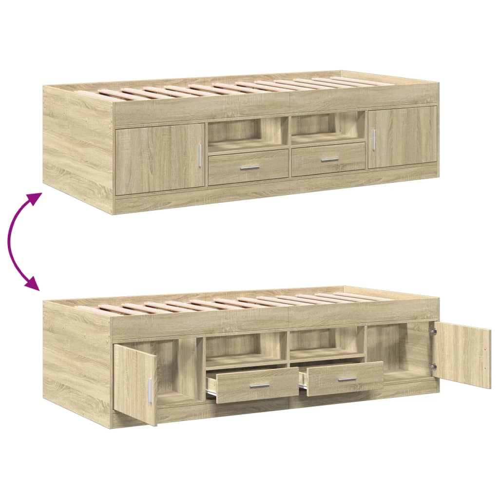 Daybed | Sonoma Oak | Engineered Wood, Plywood | Single | Daybed