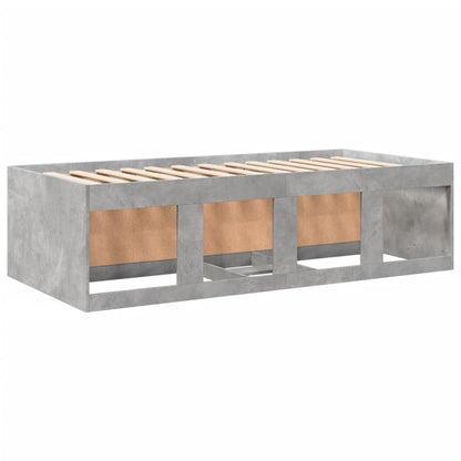 Daybed with Drawers without Mattress Concrete Grey 90x200 cm